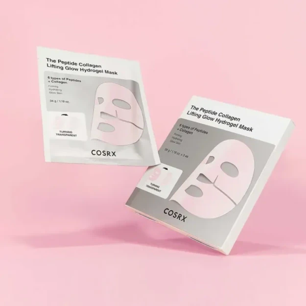 CosRX The Peptide Collagen Lifting Glow Hydrogel Mask – stangrinamoji hydrogelio kaukė 