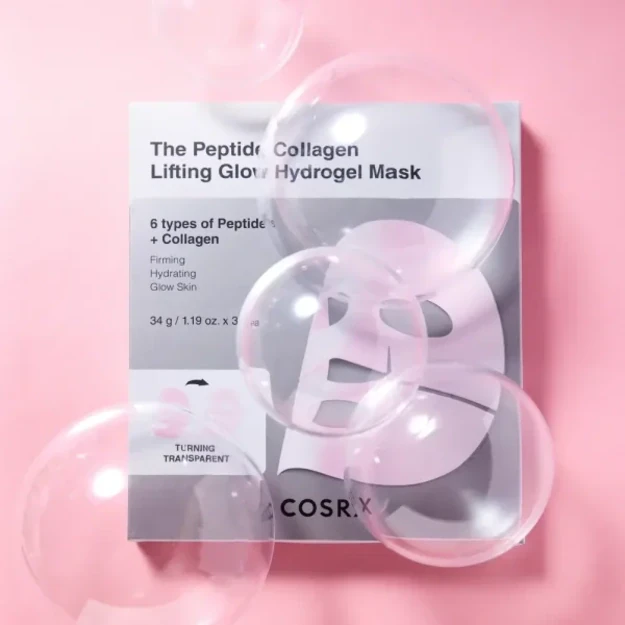 CosRX The Peptide Collagen Lifting Glow Hydrogel Mask – stangrinamoji hydrogelio kaukė 