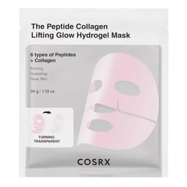 CosRX The Peptide Collagen Lifting Glow Hydrogel Mask – stangrinamoji hydrogelio kaukė 
